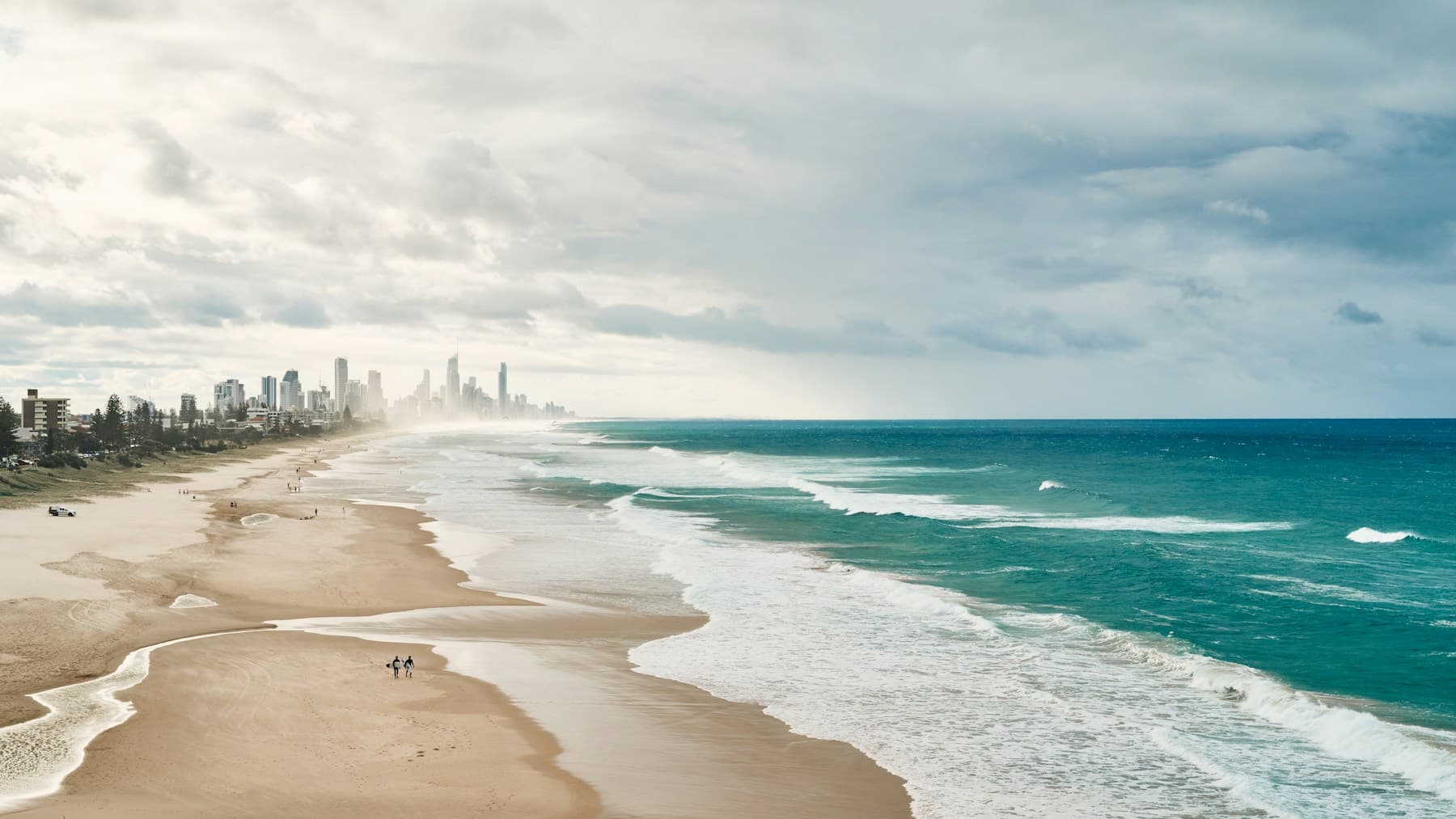Beach and skyline on the Gold Coast
